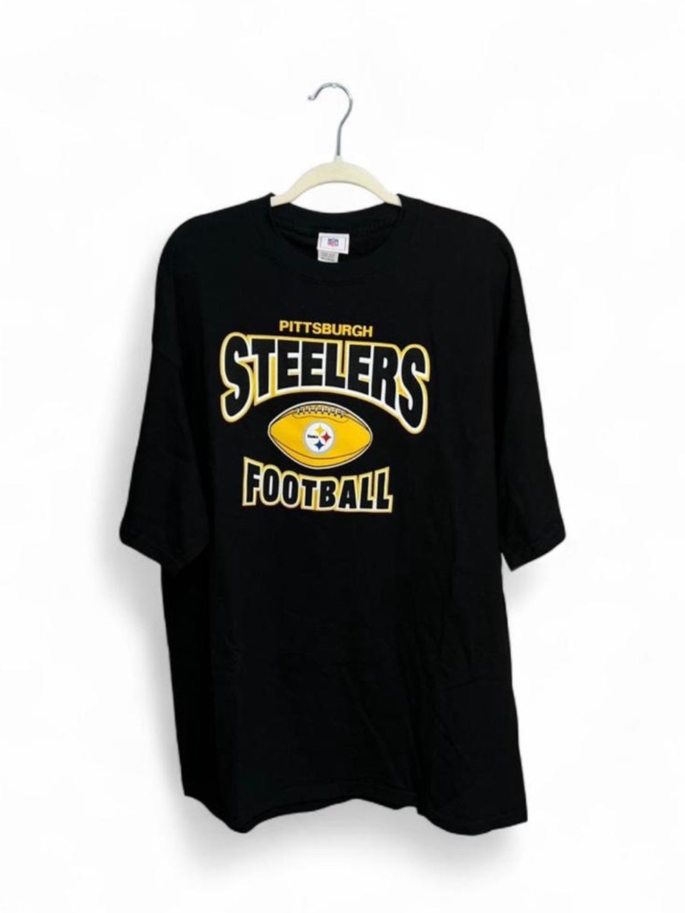 NFL Men’s Vintage Black Pittsburgh Steelers Football Short Sleeve Shirt Size XXL